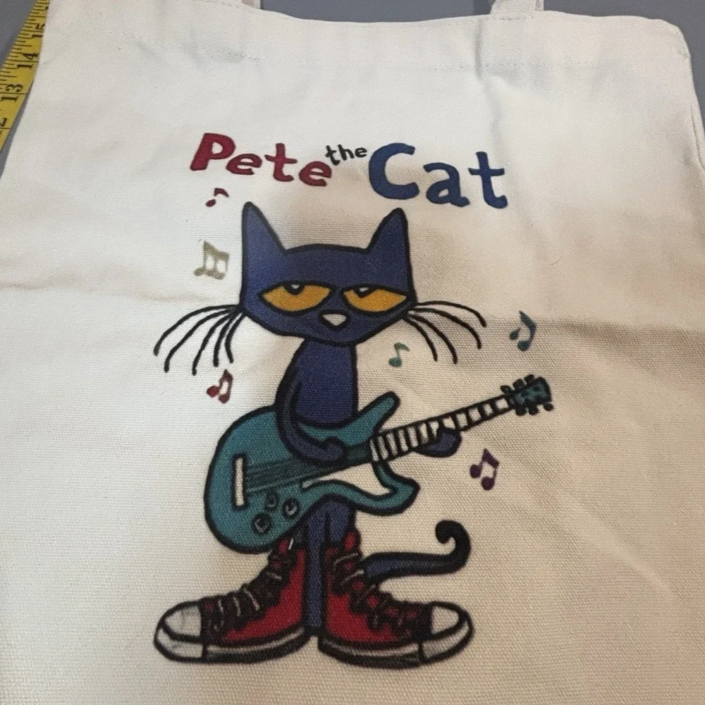 Pete The Cat Reusable Tote Bag Shopping Grocery Travel Kids Book Guitar‎ New